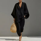 Marina | Completo due pezzi casual da donna con scollo a V