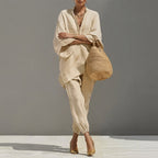 Marina | Completo due pezzi casual da donna con scollo a V