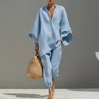 Marina | Completo due pezzi casual da donna con scollo a V