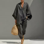 Marina | Completo due pezzi casual da donna con scollo a V