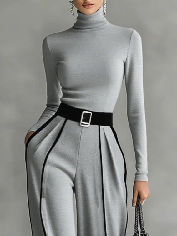 RENATA | COMPLETO CON MAGLIONE A COLLO ALTO E PANTALONI ELEGANTI