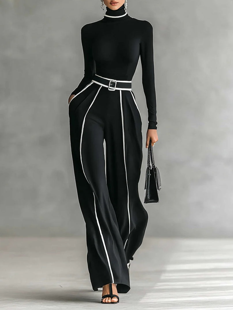 RENATA | COMPLETO CON MAGLIONE A COLLO ALTO E PANTALONI ELEGANTI