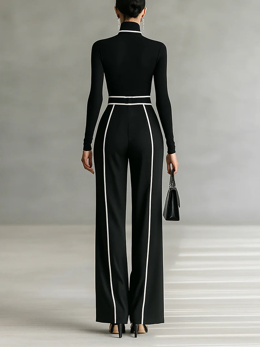 RENATA | COMPLETO CON MAGLIONE A COLLO ALTO E PANTALONI ELEGANTI