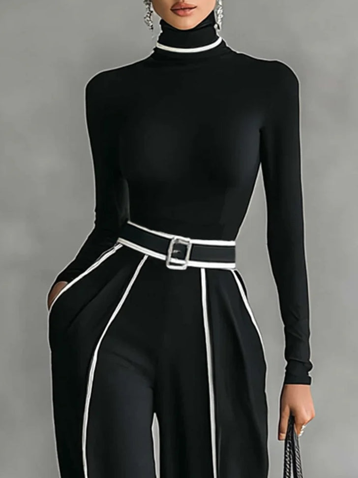 RENATA | COMPLETO CON MAGLIONE A COLLO ALTO E PANTALONI ELEGANTI