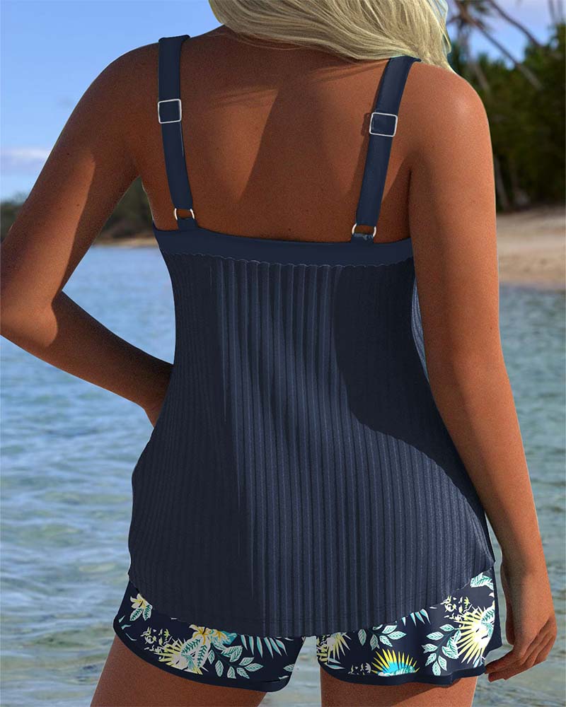 Sofia | Tankini a righe con slip da bagno a due pezzi